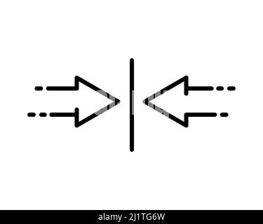 Pfeilsymbol, Verbindung, Zeigerverbindungslinie. Abstraktes Vektor-Symbol auf der weißen, Illustration isoliert für Grafik-und Web-Design. Einfache Fla Stock Vektor