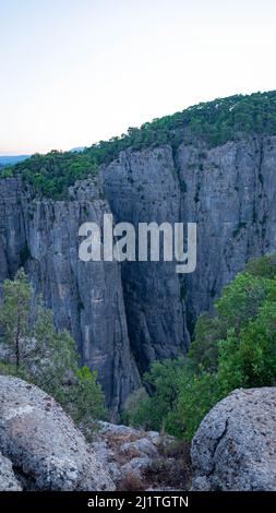 Blick von der Aussichtsplattform auf den Tazy Canyon Stockfoto