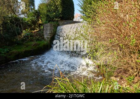 Wasserfall in einem Ziergarten Stockfoto