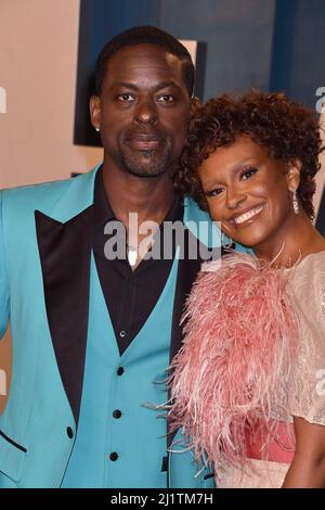 Beverly Hills, Ca. 27. März 2022. Sterling K. Brown und Ryan Michelle baden bei der Vanity Fair Oscar Party 2022 im Wallis Annenberg Center for the Performing Arts am 27. März 2022. Kredit: Jeffrey Mayer/Jtm Fotos/Media Punch/Alamy Live News Stockfoto