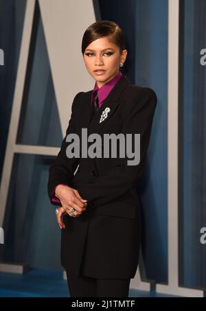 Zendaya nimmt an der Vanity Fair Oscar Party im Wallis Annenberg Center for the Performing Arts in Beverly Hills, Los Angeles, Kalifornien, USA Teil. Bilddatum: Sonntag, 27. März 2022. Stockfoto