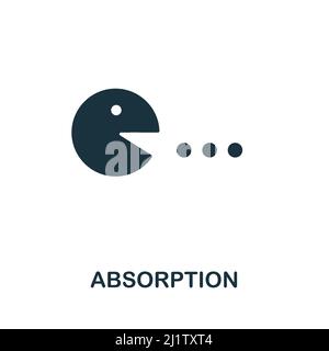 Absorptionssymbol. Monochromes, einfaches Absorptionssymbol für Vorlagen, Webdesign und Infografiken Stock Vektor