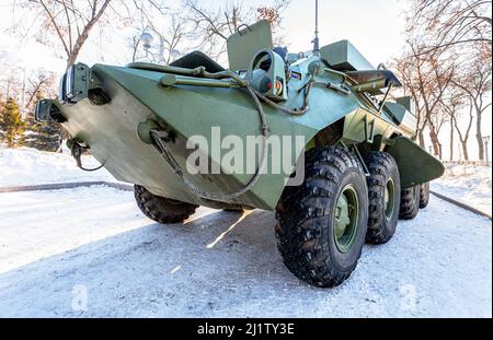 Samara, Russland - Januar 27, 2018: Die Unified command - Personal Fahrzeug R-149 MA 1 der russischen Armee auf der BTR-80 basiert Stockfoto