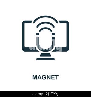 Magnetsymbol. Monochromes, einfaches Magnet-Symbol für Vorlagen, Webdesign und Infografiken Stock Vektor