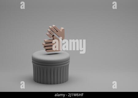Schöne abstrakte Illustrationen Zeichen Sprache Symbol-Symbole auf einer Spalte und wunderbaren Hintergrund. 3D Rendering-Illustration. Hintergrundmuster für de Stockfoto