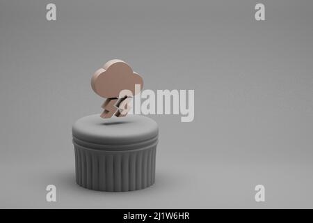Schöne abstrakte Illustrationen Gewitter Symbol Symbole auf einer Säule und wunderbaren Hintergrund. 3D Rendering-Illustration. Hintergrundmuster für des Stockfoto