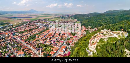 Rasnov Stadt und Festung in Rumänien Stockfoto