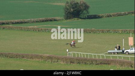 Curre und Llangibby Point-to-Point in Howick, in der Nähe von Chepstow, Südwales Stockfoto