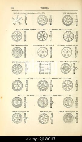 Verschiedene Radentwürfe aus Appleton's Wörterbuch der Maschinen, Mechanik, Motorenbau und Technik : illustriert mit viertausend Gravuren auf Holz ; in zwei Bänden von D. Appleton und Company Veröffentlicht in New York : D. Appleton und Co 1873 Stockfoto