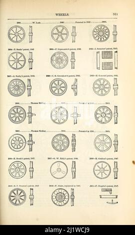 Verschiedene Radentwürfe aus Appleton's Wörterbuch der Maschinen, Mechanik, Motorenbau und Technik : illustriert mit viertausend Gravuren auf Holz ; in zwei Bänden von D. Appleton und Company Veröffentlicht in New York : D. Appleton und Co 1873 Stockfoto