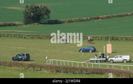 Curre und Llangibby Point-to-Point in Howick, in der Nähe von Chepstow, Südwales Stockfoto