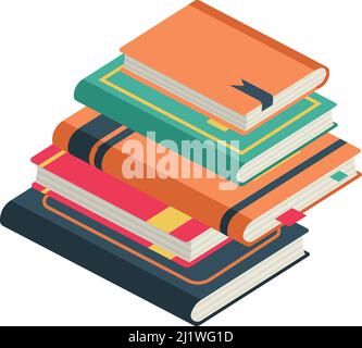 Literaturstapel. Symbol für Bücherstapel. Symbol wird gelesen Stock Vektor