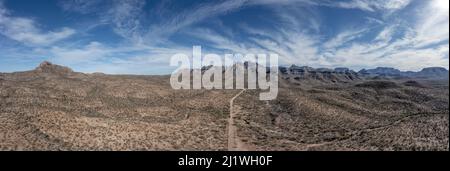 Agua verde loreto bcs baja california sur Luftdrohne riesiges Landschaftspanorama Stockfoto