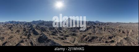 Agua verde loreto bcs baja california sur Luftdrohne riesiges Landschaftspanorama Stockfoto