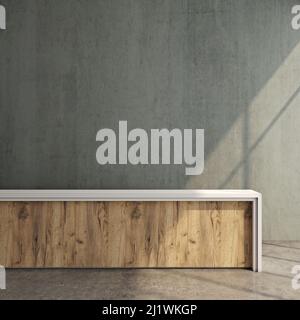 Mockup Wand und Küchentisch im Inneren Stockfoto