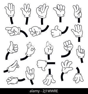 Handgesten, Arme zeigen Zeichen nonverbaler Rede Stock Vektor
