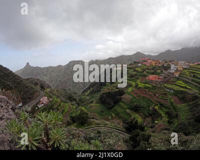 Malerisches und farbenfrohes Dorf Las Carboneras auf Teneriffa, Kanarische Inseln, Spanien Stockfoto