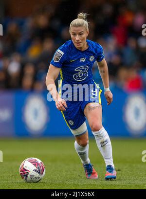 Chelseas Bethany England in Aktion während des Spiels der Barclays FA Women's Super League in Kingsmeadow, London. Bilddatum: Sonntag, 13. März 2022. Stockfoto