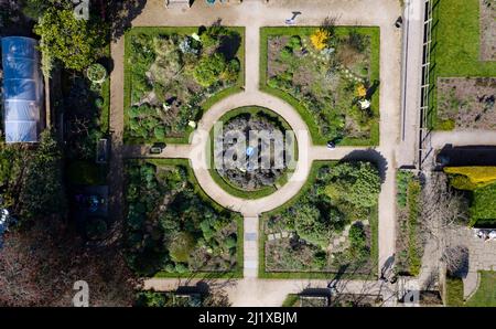 Luftaufnahme des Sensory Garden, der von den Freunden des Beckenham Place Park, Lewisham, gepflegt wird Stockfoto