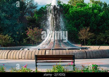 Eine schöne Aussicht auf einen Brunnen im Taksim Gezi Park, Istanbul Stockfoto