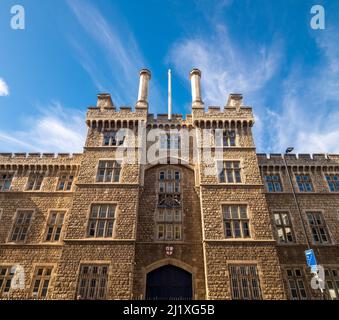 Außenansicht façade Basis der Finsbury Barracks der Honourable Artillery Company. City Road, London. Stockfoto