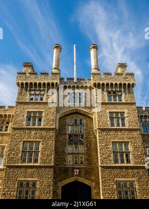 Außenansicht façade Basis der Finsbury Barracks der Honourable Artillery Company. City Road, London. Stockfoto