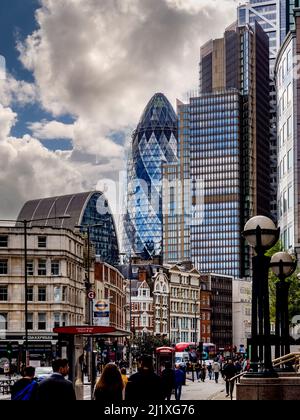 Gemischte Architektur von Bishopsgate in der City of London Stockfoto