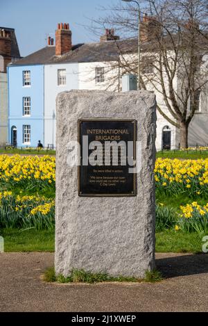 Denkmal für die aus Oxfordshire, die bei den Internationalen Brigaden im Spanischen Bürgerkrieg, London Place, Oxford, gedient und gestorben sind Stockfoto