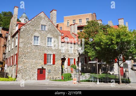 Maison Jean Baptiste Chevalier in der Rue Notre Dame 1 in Quebec City, Kanada. Dieses Gebäude gehört jetzt zum Musee de la Civilization. Stockfoto