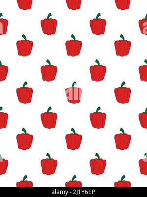 Vektor nahtloses Muster von roten Skizze Paprika Stock Vektor