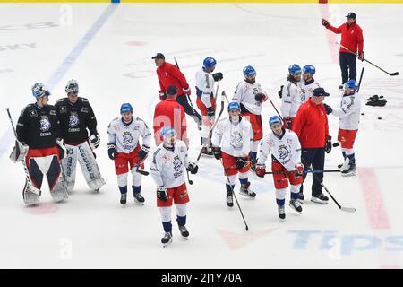Pilsen, Tschechische Republik. 28. März 2022. Die Ausbildung der tschechischen Eishockeynationalmannschaft in Pilsner, Tschechische Republik, 28. März 2022. Kredit: Miroslav Chaloupka/CTK Foto/Alamy Live Nachrichten Stockfoto
