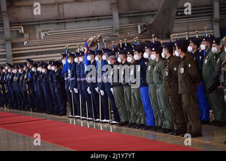 Ciampino, Italien. 28. März 2022. Ciampino International Airport (Rom), 28. März 2022 die italienische Luftwaffe feiert den 99.. Jahrestag der Gründung im 31.. Flügel von Ciampino. Auf dem Foto: Der Einsatz von Einsatzabteilungen die italienische Luftwaffe feiert ihr Gründungsjubiläum 99. im 31.-Flügel von Ciampino. Auf dem Foto: Der Einsatz von operativen Abteilungen Kredit: Independent Photo Agency/Alamy Live News Stockfoto