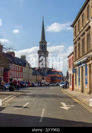 Stadtzentrum von Haddington, East Lothian, Schottland, Großbritannien Stockfoto