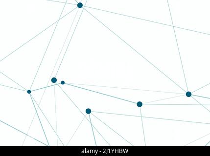 Abstraktes Mess-Netzwerk-Design. Futuristisch verbundene Punkte und Linien molekulares Muster. Vektorhintergrund Stock Vektor