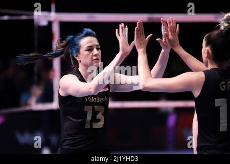 ANKARA, TÜRKEI - 18. DEZEMBER 2021: Meryem Boz in Fenerbahce Opet gegen Vakifbank Halbfinalspiel der FIVB Volleyball Womens Club World Championship Stockfoto
