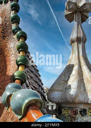 Barcelona, die kosmopolitische Hauptstadt der spanischen Region Katalonien, ist vor allem für seine Kunst und Architektur bekannt. Stockfoto