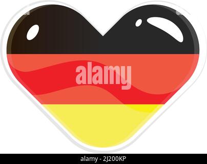 Isolierte Herzform mit der Flagge von German Vector Stock Vektor