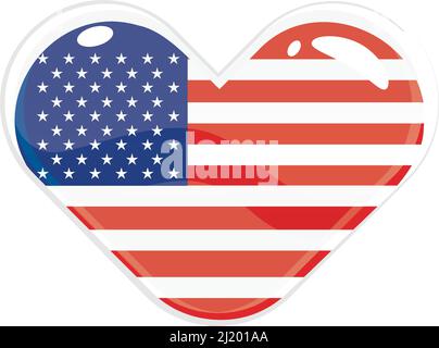 Isolierte Herzform mit der Flagge von United States Vector Stock Vektor