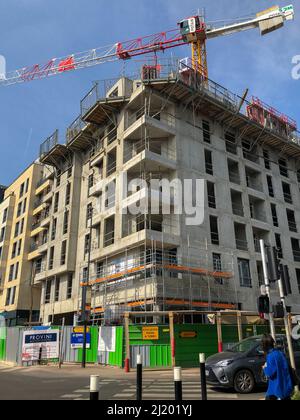 Joinville-le-Pont, Frankreich, Pariser Vororte, Wohnungsbau investiert Baustelle Stockfoto