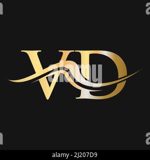 Design mit VD-Logo im Letter-Format. Erste VD-Logotypvorlage für Geschäfts- und Firmenlogo Stock Vektor