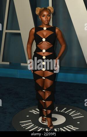 Janelle Monae nimmt an der Vanity Fair Oscar Party 2022 im Wallis Annenberg Center for the Performing Arts am 27. März 2022 in Beverly Hills, Kalifornien, Teil. Foto: Casey Flanigan/imageSPACE Stockfoto