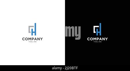 Einzigartige und moderne CH Initialen Wohnung Logo Design Stock Vektor