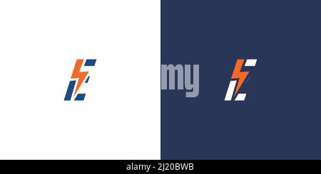Einzigartiges und modernes E-Logo mit Anfangsspannung Stock Vektor