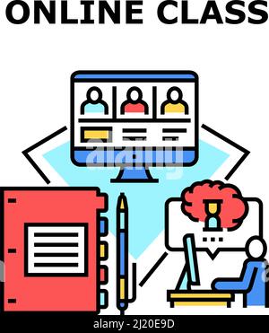 Online Class Vector Concept Color Illustration Stock Vektor