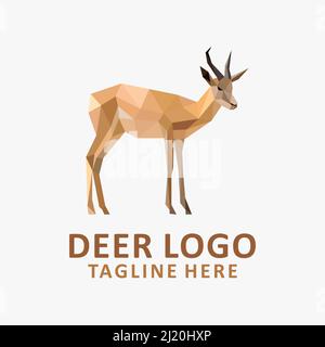 Deer Low-Poly-Logo-Design Stock Vektor