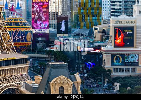 Las Vegas Strip in Nevada gesehen in den Vereinigten Staaten von Amerika mit der Stockfoto