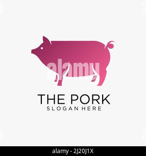 Logo „Fat Pig“-Design Stock Vektor