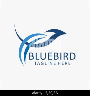 Linienvogellogo Stock Vektor