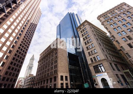 Blick auf das Custom House Building in Boston Stockfoto