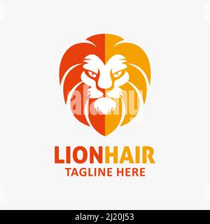 Löwenhaar-Logo-Design Stock Vektor